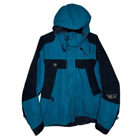 Mountain Hardware Gray Black Conduit Jacket Waterproof Ski Rain Men's Large Teal - Picture 1 of 8
